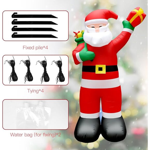 🆕8FT Christmas Inflatable Santa Claus Delivering Presents Outdoor Decoration - Picture 6 of 8